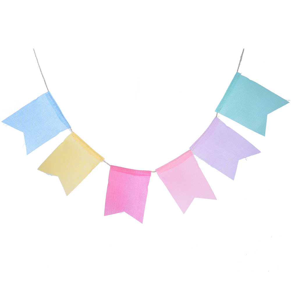 Colorful Burlap Linen Bunting Flags